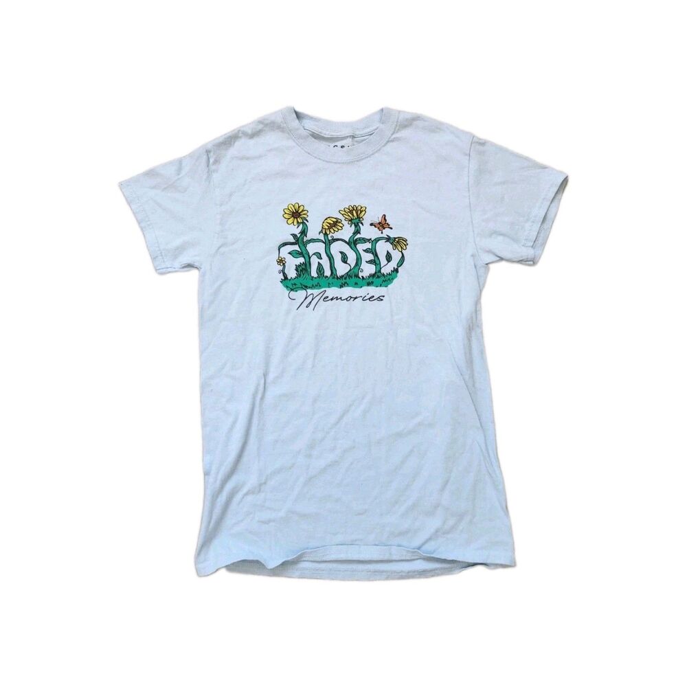 PacSun Faded Memories Graphic Print Crewneck Short Sleeve T-Shirt Sz S GUC